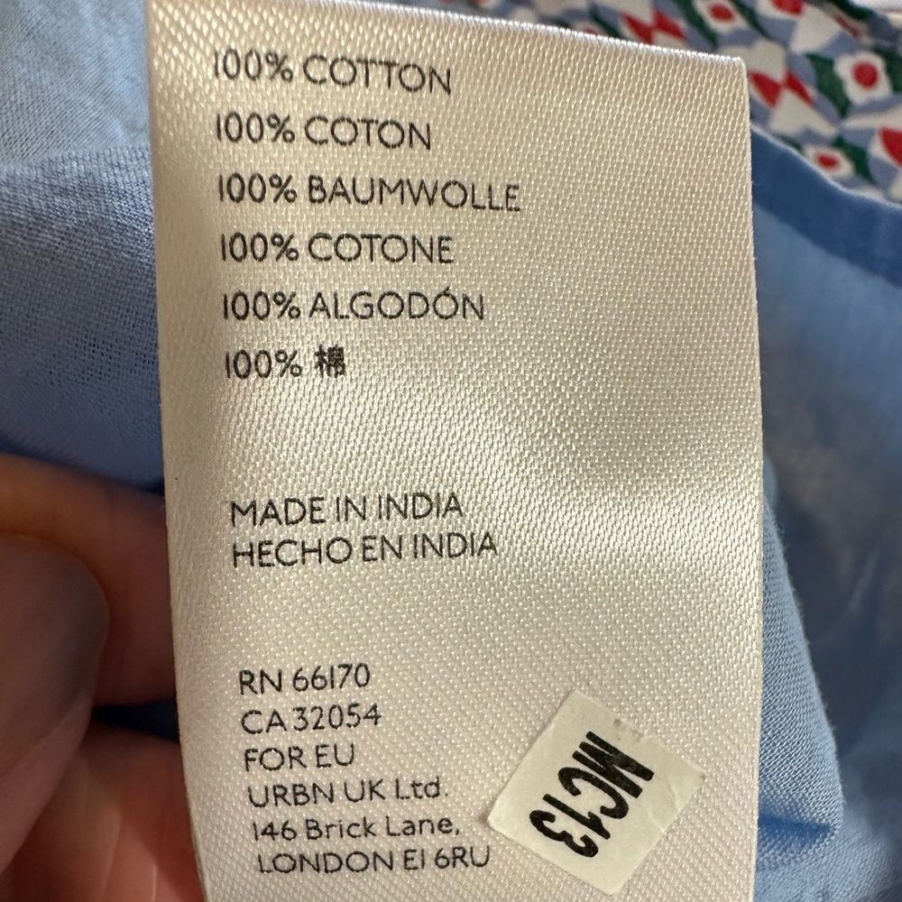 MAEVE ANTHROPOLOGIE Women's Cotton Motif Pleated Mini Skirt Blue Size 6 - Picture 11 of 12